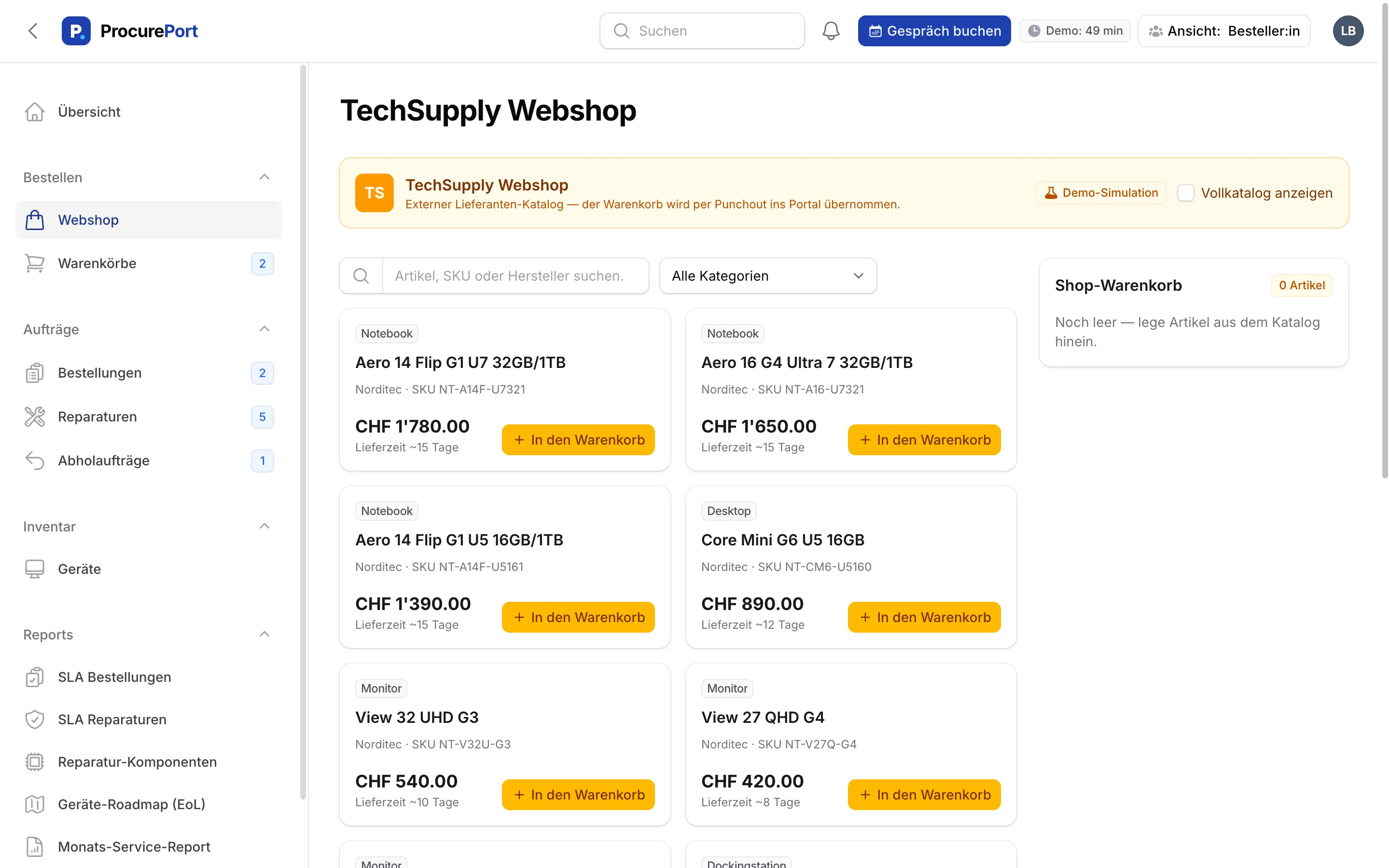 IT-Bestellportal: Webshop mit kundenspezifischem Sortiment und Preisen